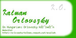 kalman orlovszky business card